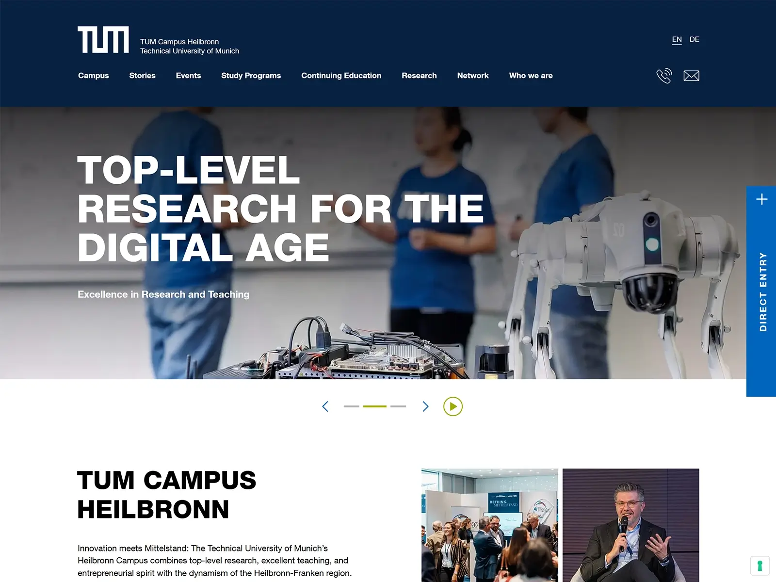 Screenshot der Website chn.tum.de